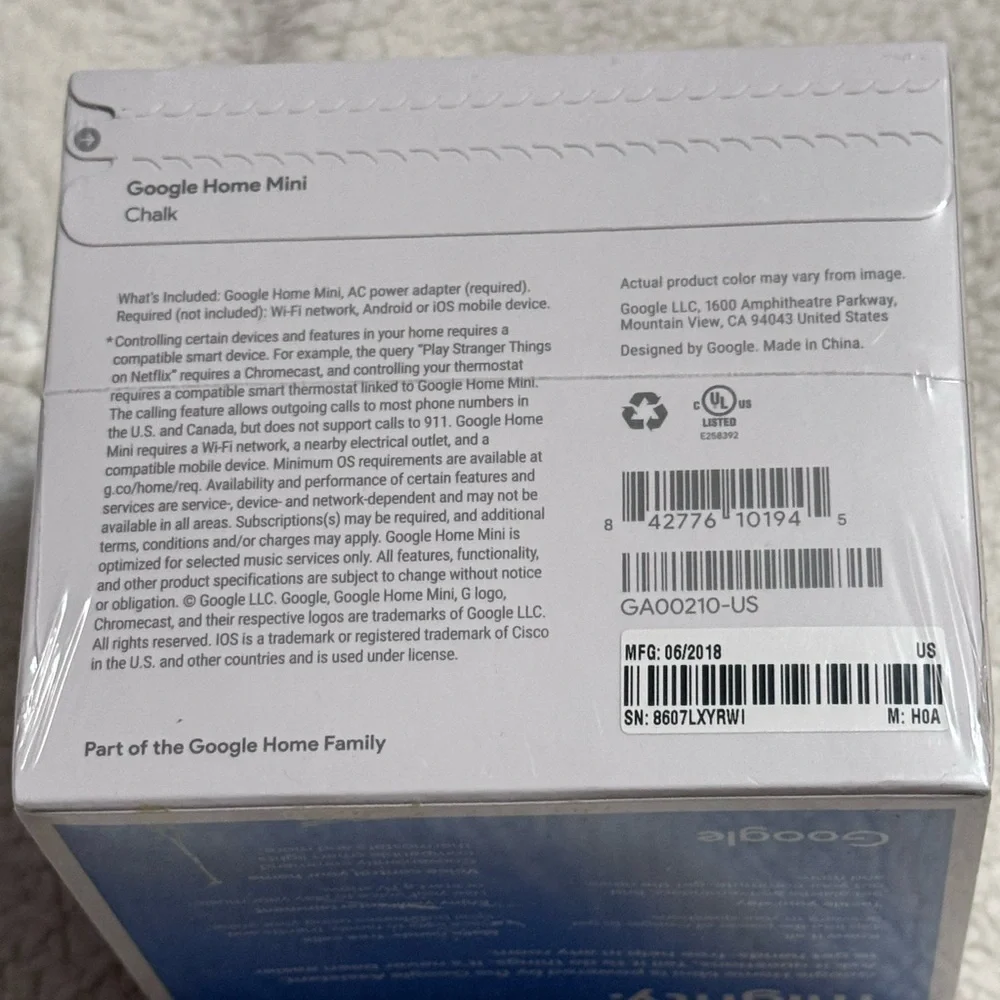 Google Home Mini in Charcoal Gray